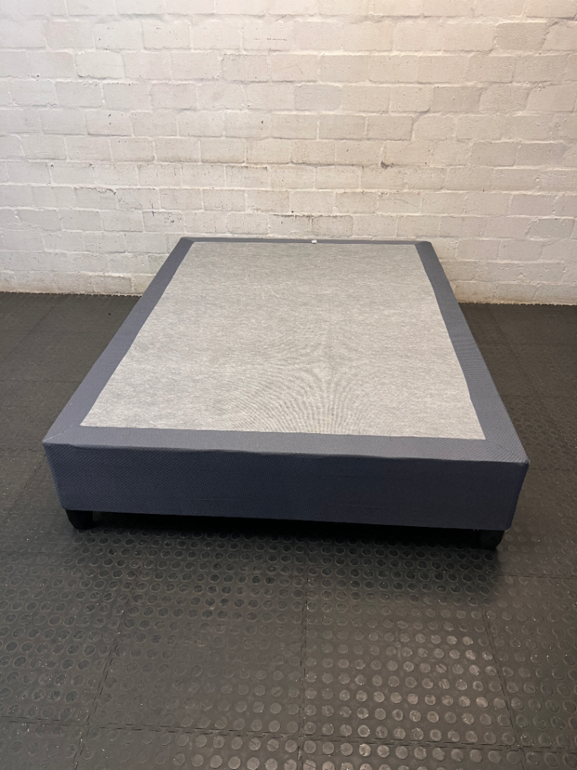 Upholstered Charcoal Grey Double Bed Base — Minor Wear on Corners