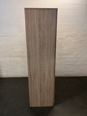 Light Brown 3-Door Wardrobe with 3 Drawers — No back board
