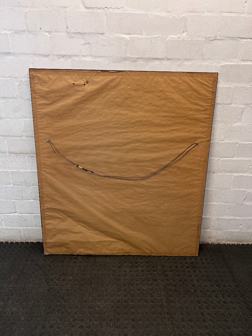 Large Carved Wooden Framed Portrait Artwork — Used; Fair Condition