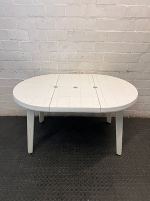 Classic White Oval Plastic Outdoor Table