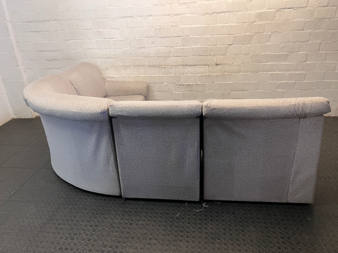 Grey Fabric Corner 4 Seater Couch — Fair Condition with General Wear