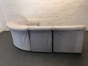 Grey Fabric Corner 4 Seater Couch — Fair Condition with General Wear