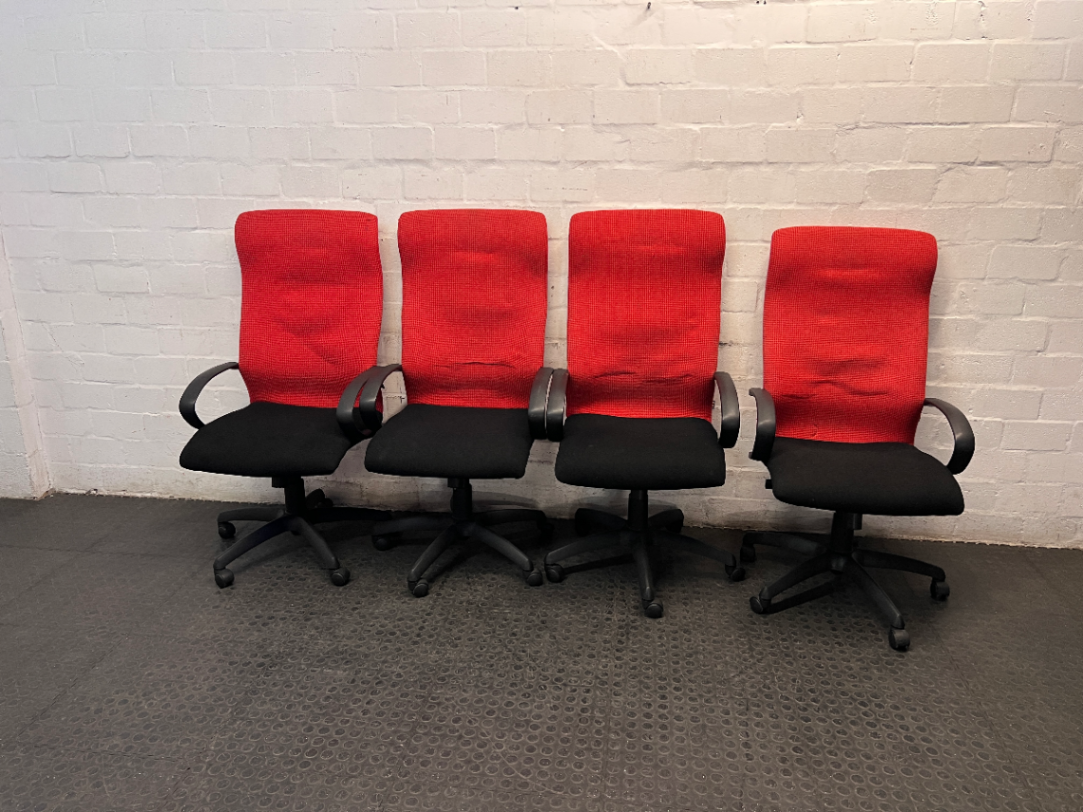 Two-Tone Red and Black High Back Office Chair