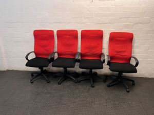 Two-Tone Red and Black High Back Office Chair