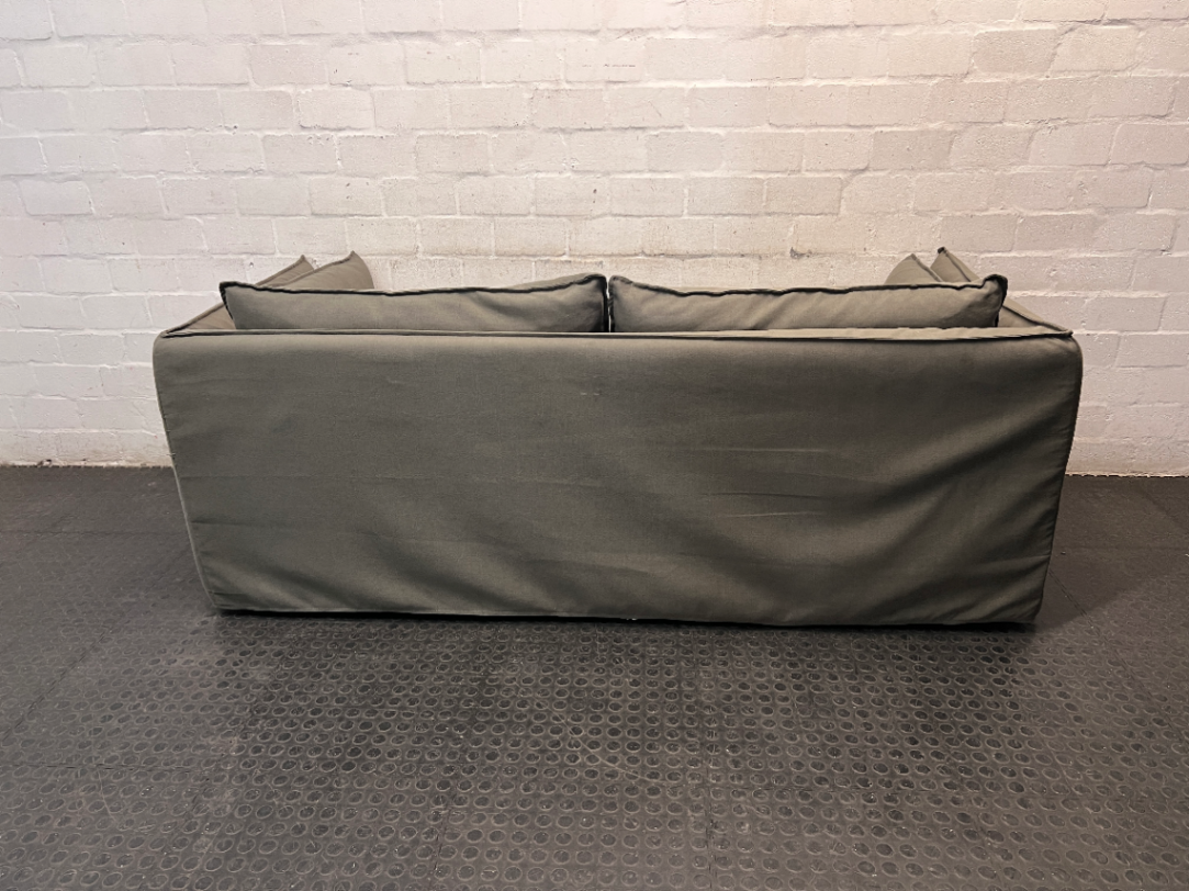Coricraft Delphi Slipcover 3 Seater Couch in Olive — Very Good Original Condition
