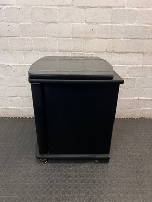 Black Swivel Top TV Unit with Glass Doors — Good Condition