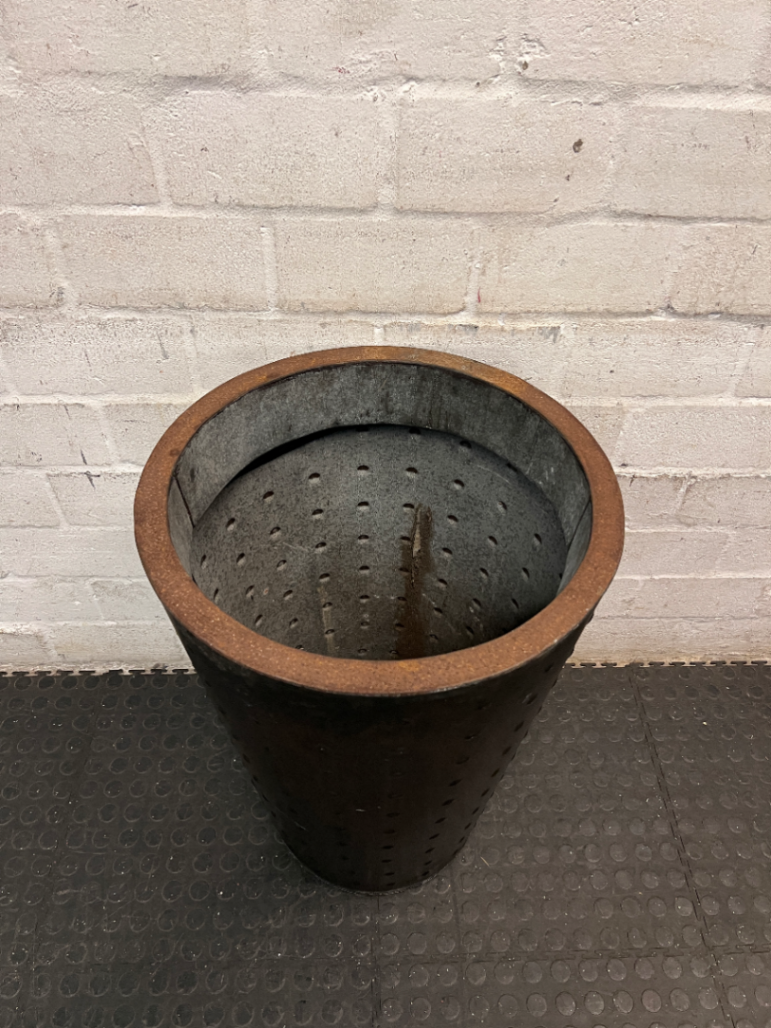 Tapered Studded Metal Plant Pot