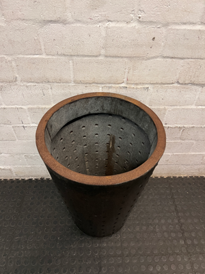 Tapered Studded Metal Plant Pot