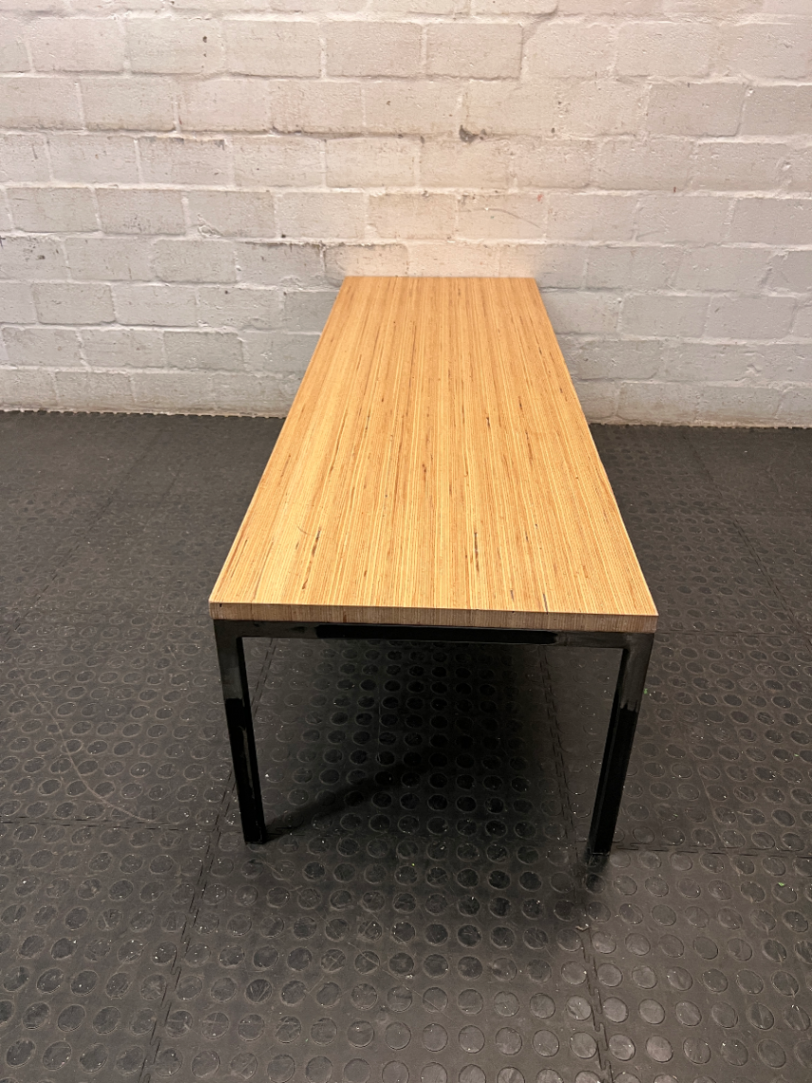 Low Profile Wood and Metal Coffee table