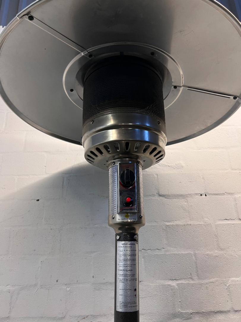 Alva Tall Gas Patio Heater with Silver Reflector — Good Working Order