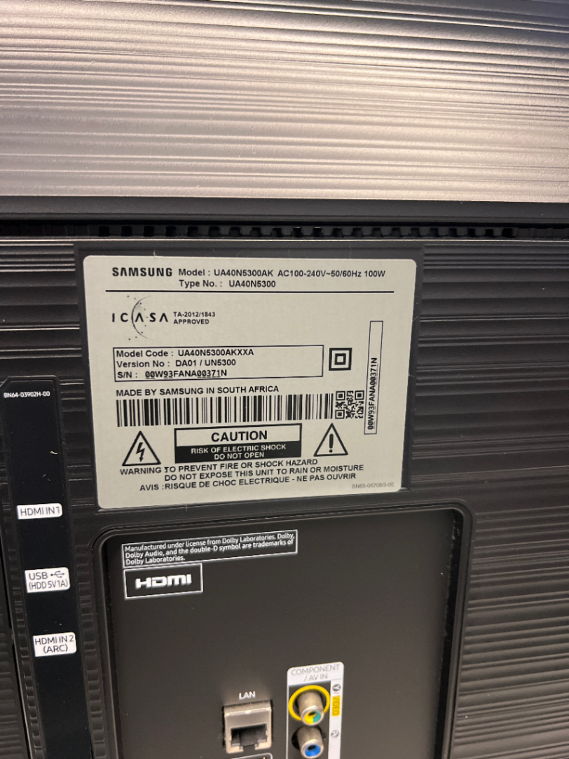 Sleek Black Flat Screen Television — Working Well in Fair Used Condition