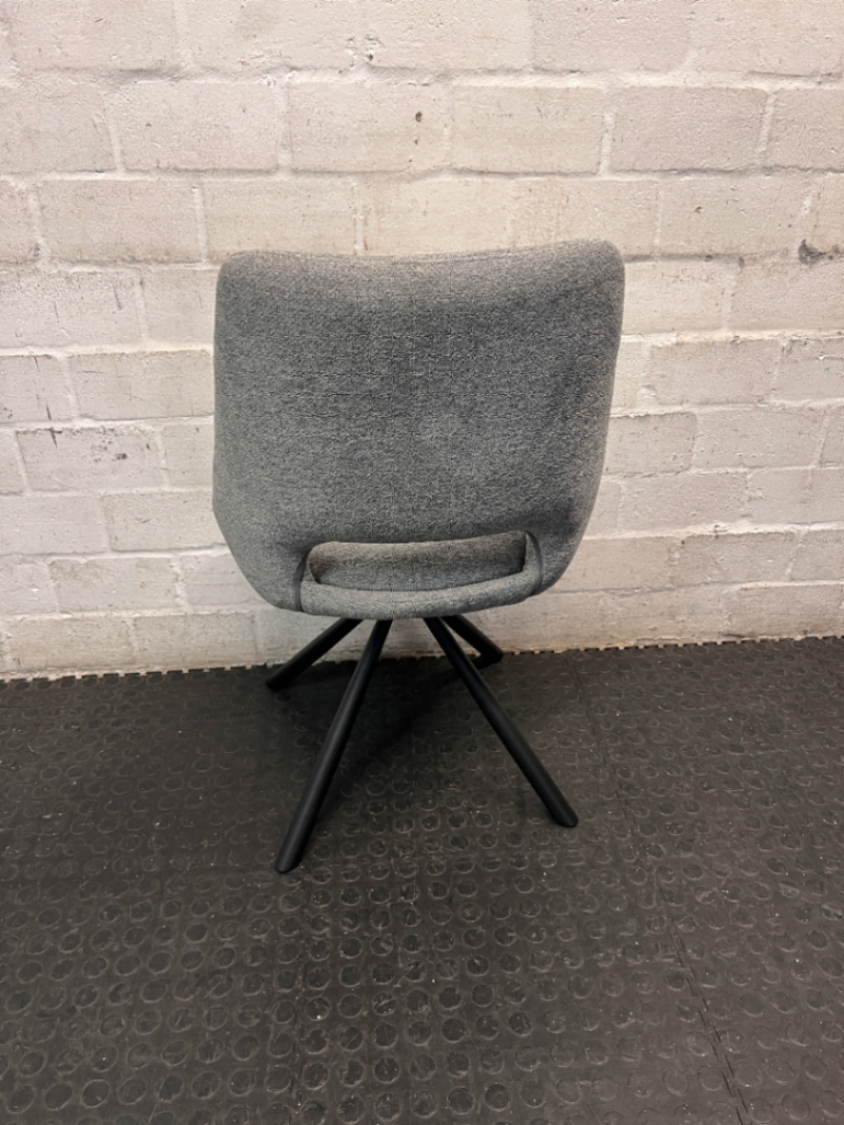 Decofurn Grey Fabric Dining Chair with Black Metal Legs — Good Working Order