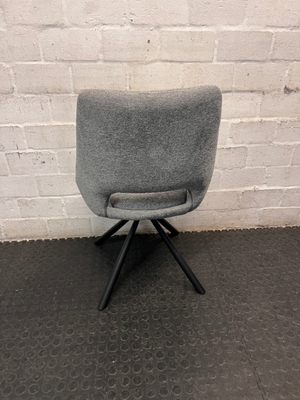 Decofurn Grey Fabric Dining Chair with Black Metal Legs — Good Working Order