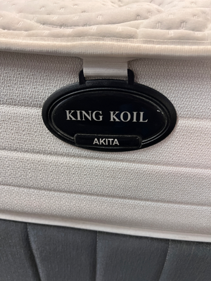 Double King Koil Mattress and Grey Upholstered Base