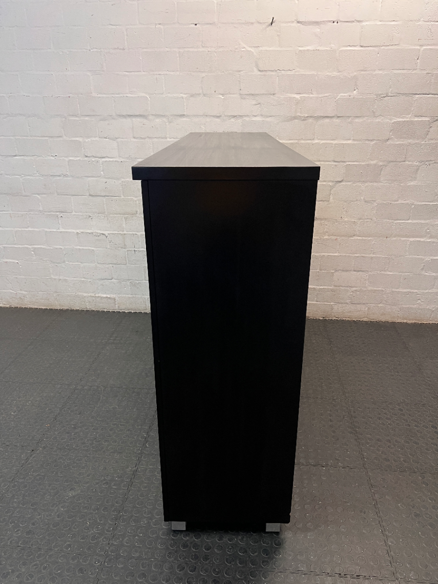 Dark Brown TV Unit with Frosted Glass Cabinets — Good Working Order