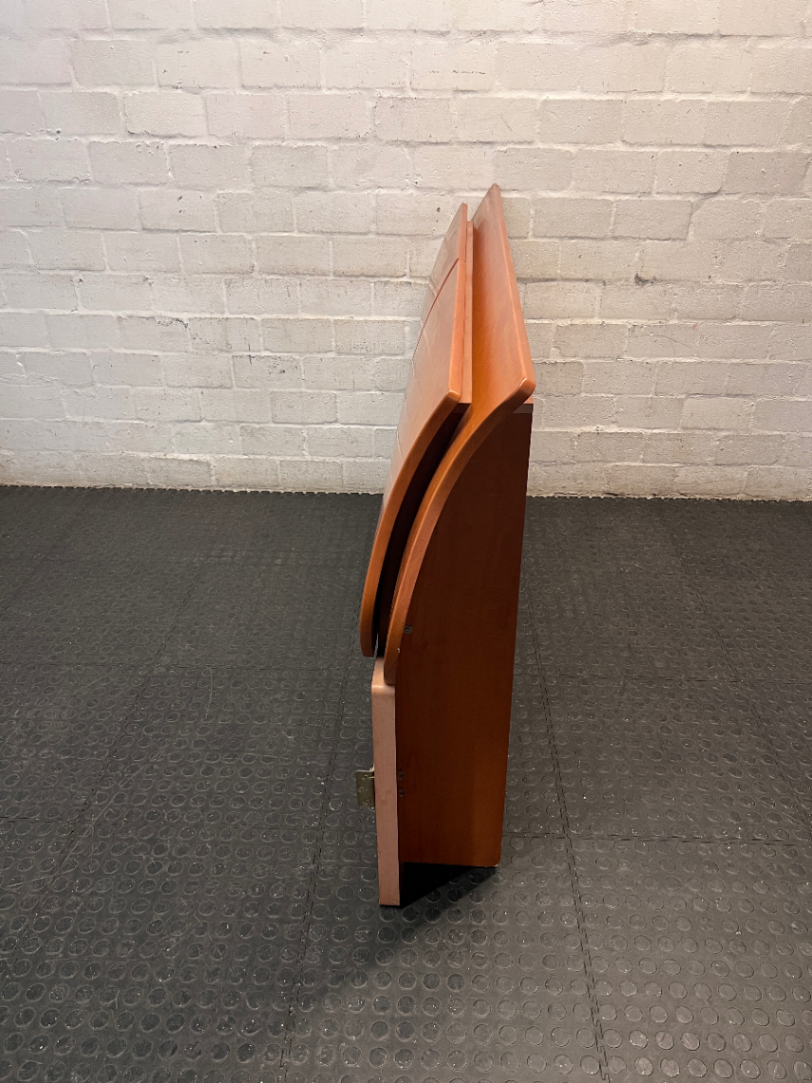 Curved Wood Grain Finish Headboard — Good Neat Condition