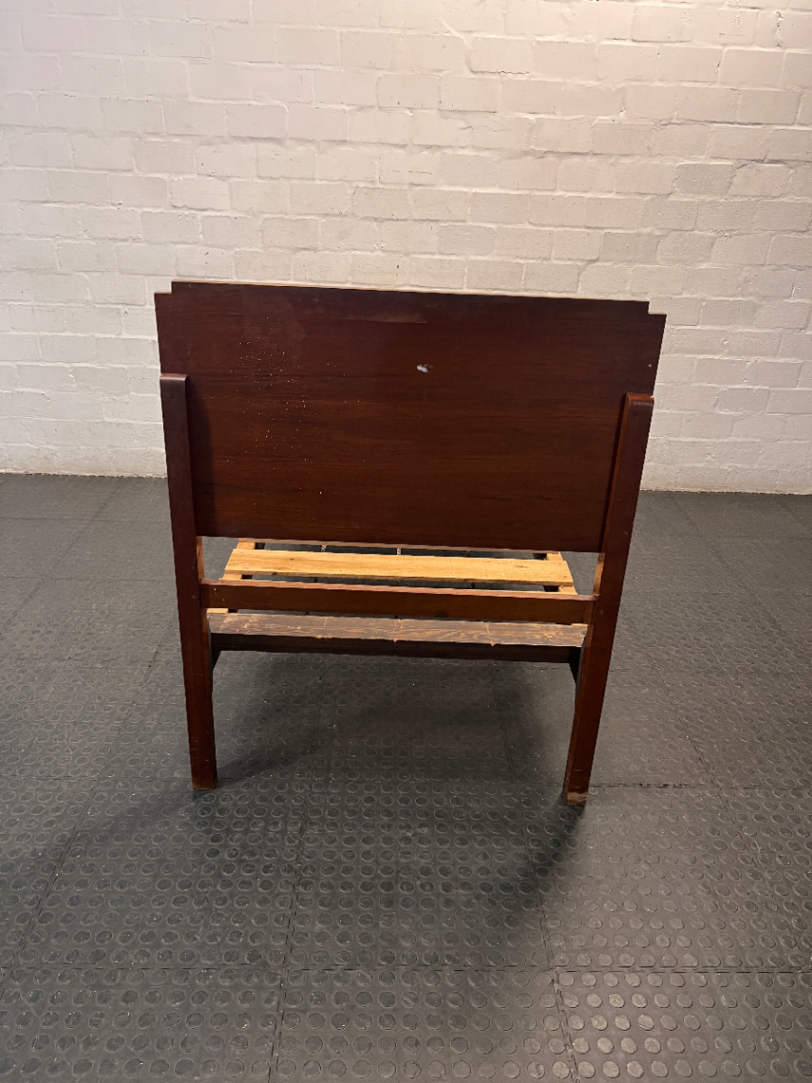 Solid Wood Single Bed with Headboard and Footboard — Wear and Structural Maintenance Present