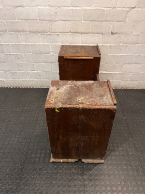 Vintage Wooden Stepped Chest of Drawers — Old Second Hand Condition with Surface Wear