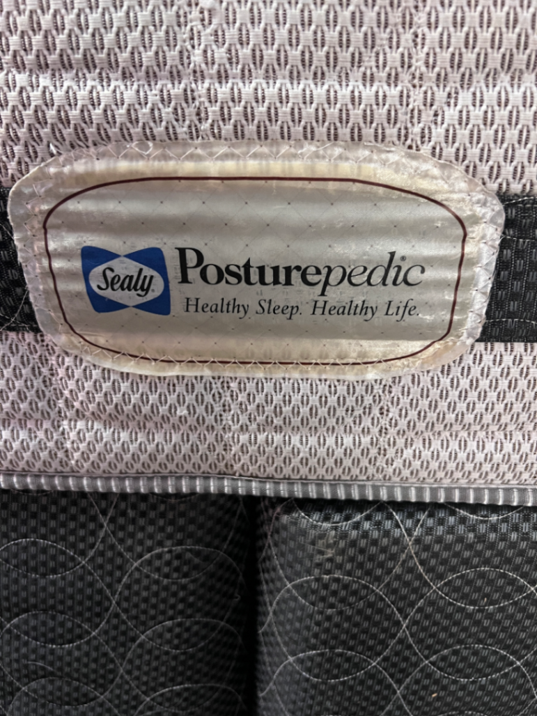 Sealy King Mattress and Split Base Set — Fair Condition