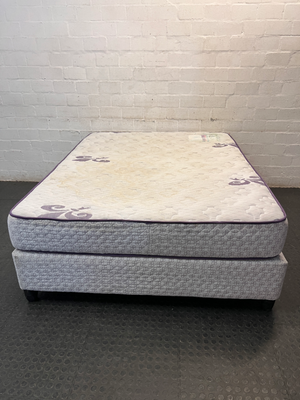 Queen Size Base Set with Fleur-de-lis Accents — Visible Surface Staining and Use