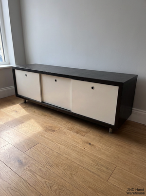 Low Profile TV Unit with Sliding Doors - Minor Scratches on Top - 2ndhandwarehouse.com