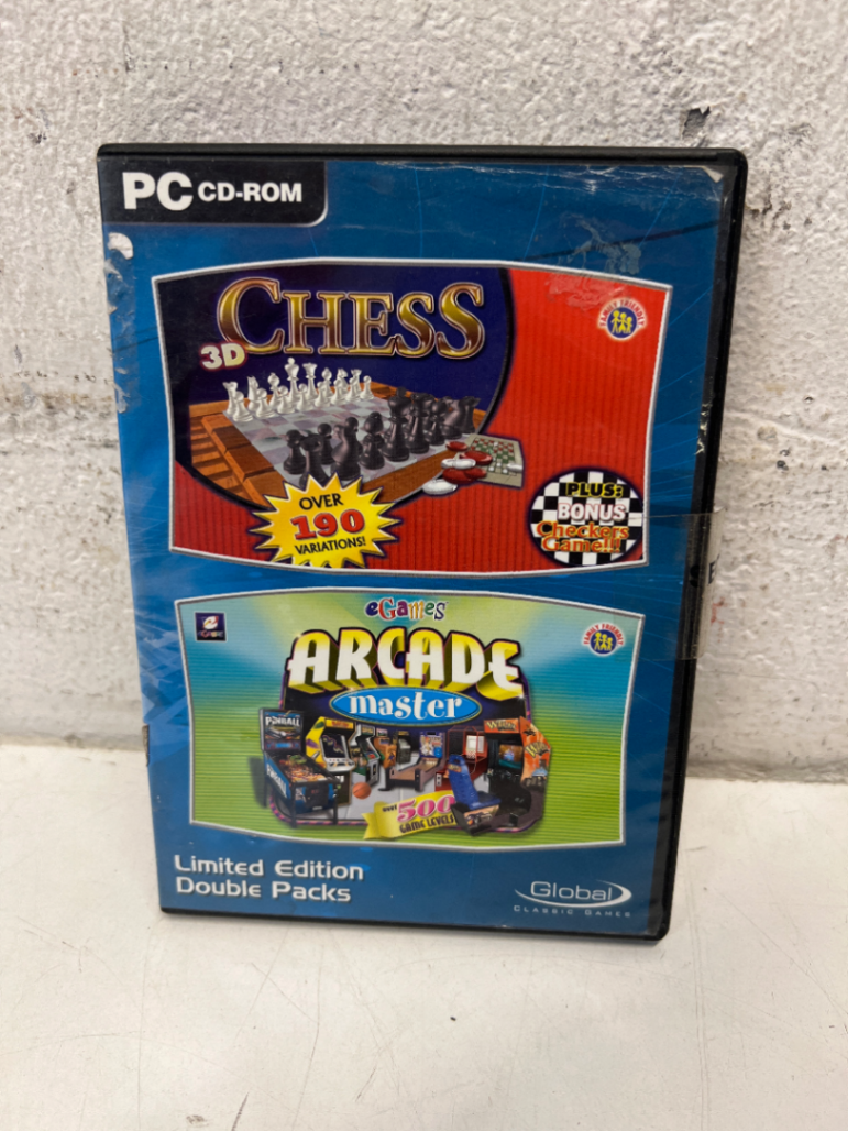 eGames 3D Chess & Arcade Master PC Double Pack - Vintage CD-ROM Set - 2ndhandwarehouse.com