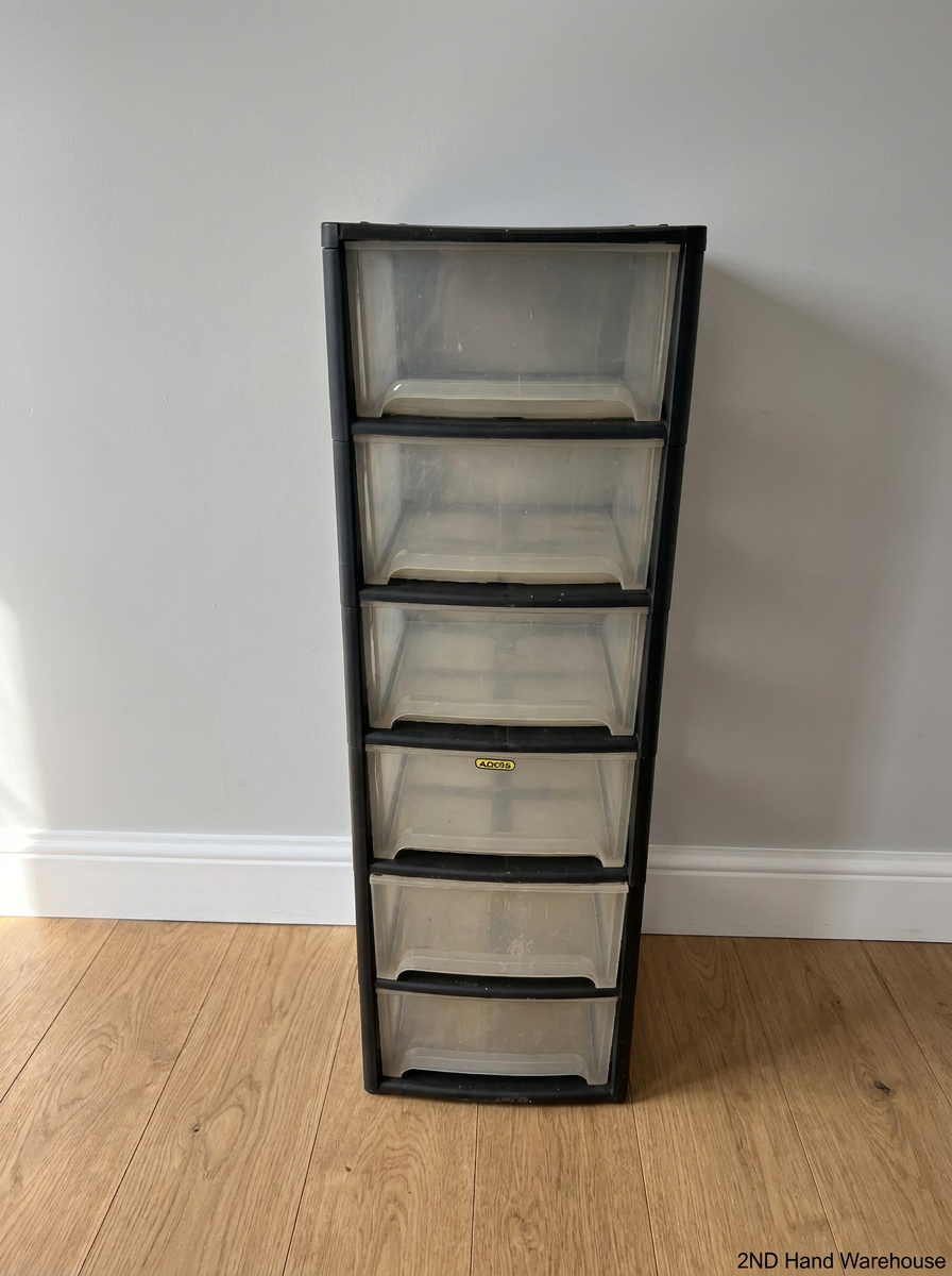 Tall Addis 6-Drawer Plastic Storage Unit — Good Working Order - 2ndhandwarehouse.com