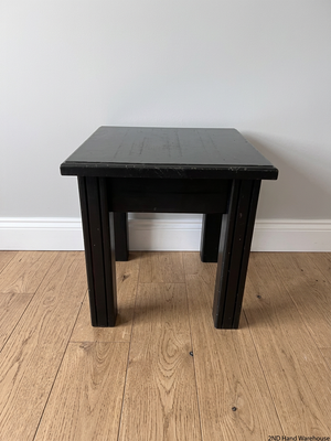 Sleek Black Square Wooden Stool
