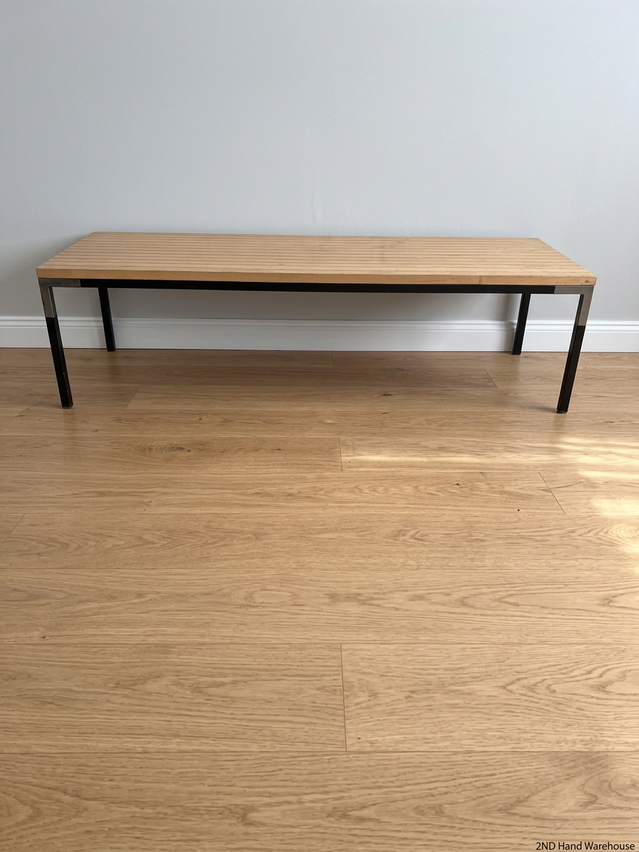 Low Profile Wood and Metal Coffee table