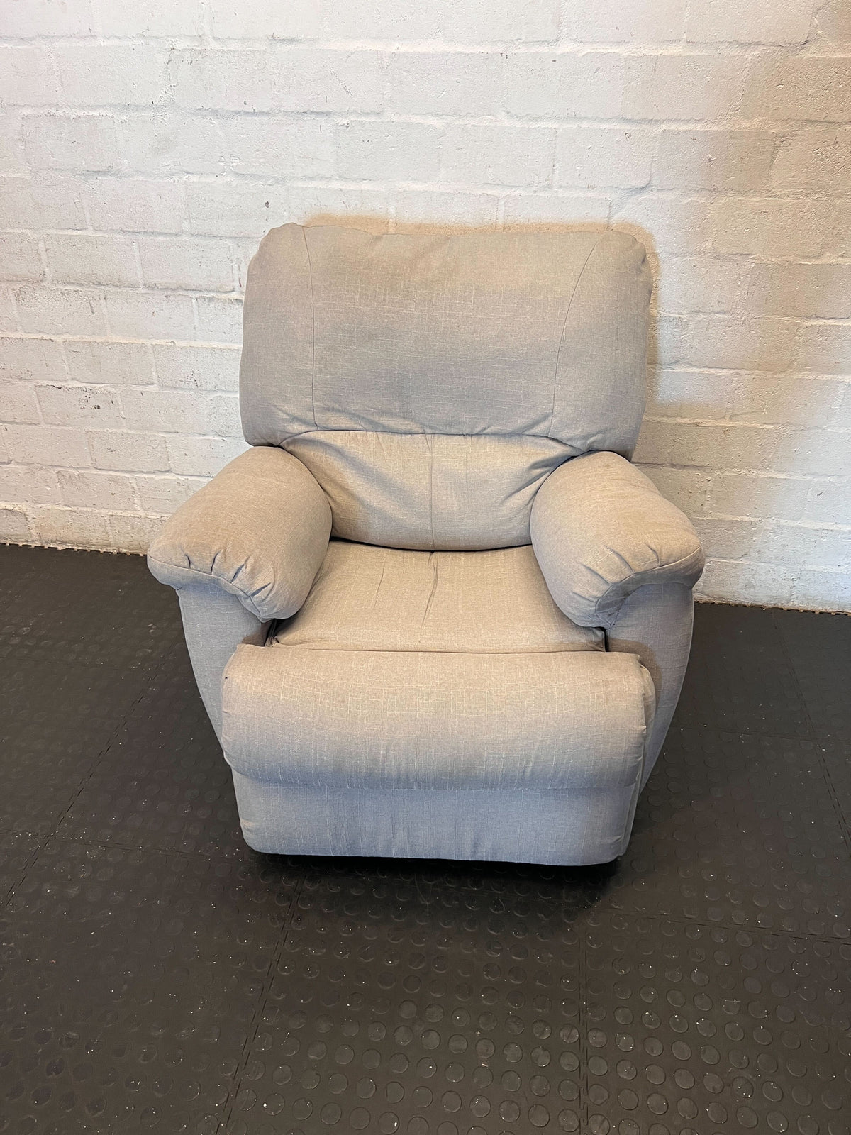 Light Grey Fabric Swivel Armchair with Matching Ottoman - 2ndhandwarehouse.com