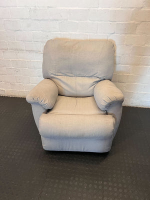 Light Grey Fabric Swivel Armchair with Matching Ottoman - 2ndhandwarehouse.com