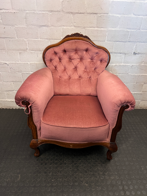 Vintage Victorian Style Tufted Lounge Chairs - Pair - 2ndhandwarehouse.com