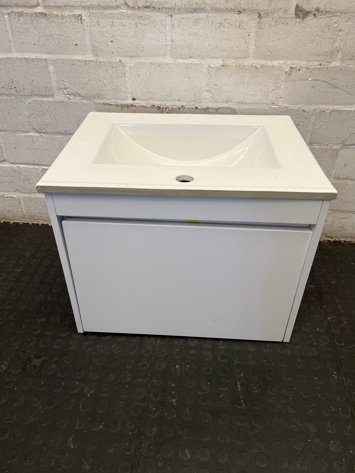 Modern White Ceramic Drop-In Bathroom Sink & Vanity Unit - 2ndhandwarehouse.com
