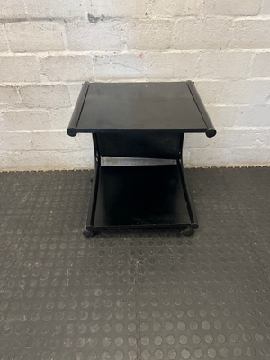 Vintage Style Black Mobile Side Table with Magazine Sling - 2ndhandwarehouse.com