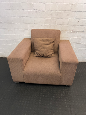 Brown Textured Armchair - Fair Condition - Used - 2ndhandwarehouse.com
