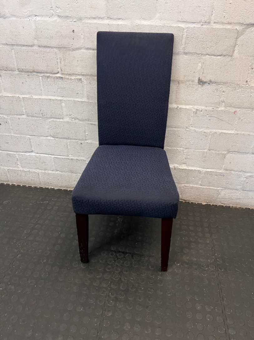 Set of 4 Navy Textured Dining Chairs - Scuffs on Legs - 2ndhandwarehouse.com