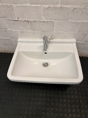 Large Ceramic Bathroom Basin - Used Fair Condition (No Tap) - 2ndhandwarehouse.com