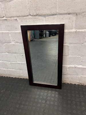 Small Dark Wood Frame Bathroom Mirror - Fair Condition - 2ndhandwarehouse.com