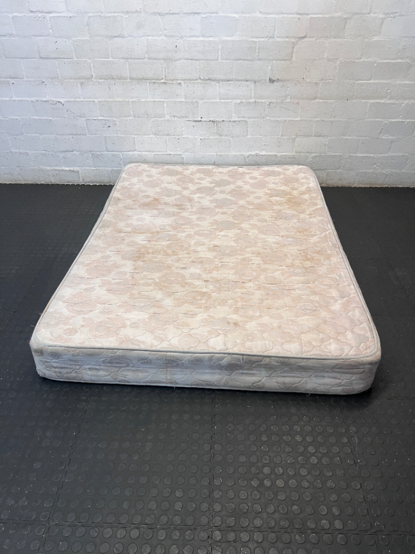 Quilted Cream Double Mattress - Visible Stains - 2ndhandwarehouse.com