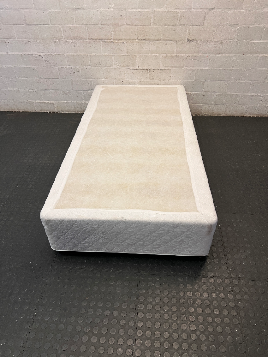 Classic White Fabric Single Bed Base - 2ndhandwarehouse.com