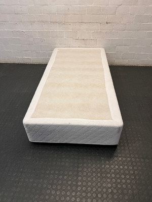 Classic White Fabric Single Bed Base - 2ndhandwarehouse.com