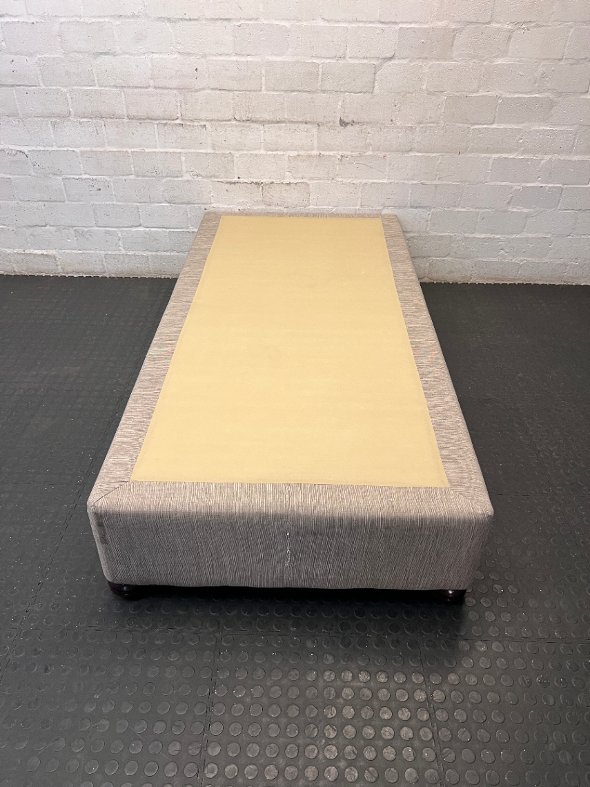 Single Bed Base in Neutral Upholstered Fabric - 2ndhandwarehouse.com