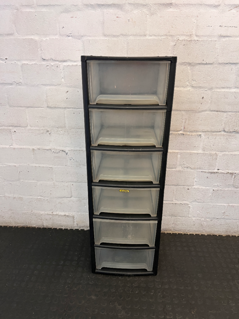 Tall Addis 6-Drawer Plastic Storage Unit — Good Working Order - 2ndhandwarehouse.com