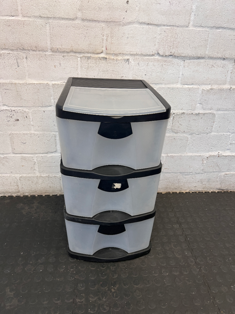 Compact 3-Drawer Plastic Storage Organiser - 2ndhandwarehouse.com