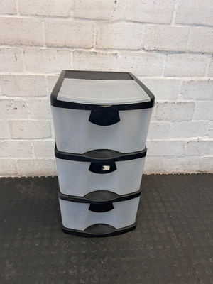 Compact 3-Drawer Plastic Storage Organiser - 2ndhandwarehouse.com