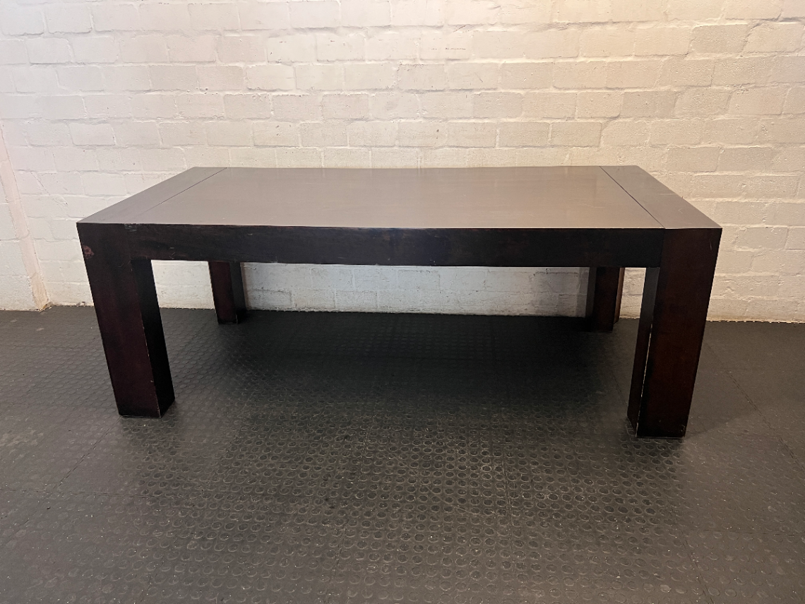 Coricraft 8 Seater Dining Table in Dark Wood Stain — Surface Scratches; Requires Sanding and Re-stain - 2ndhandwarehouse.com