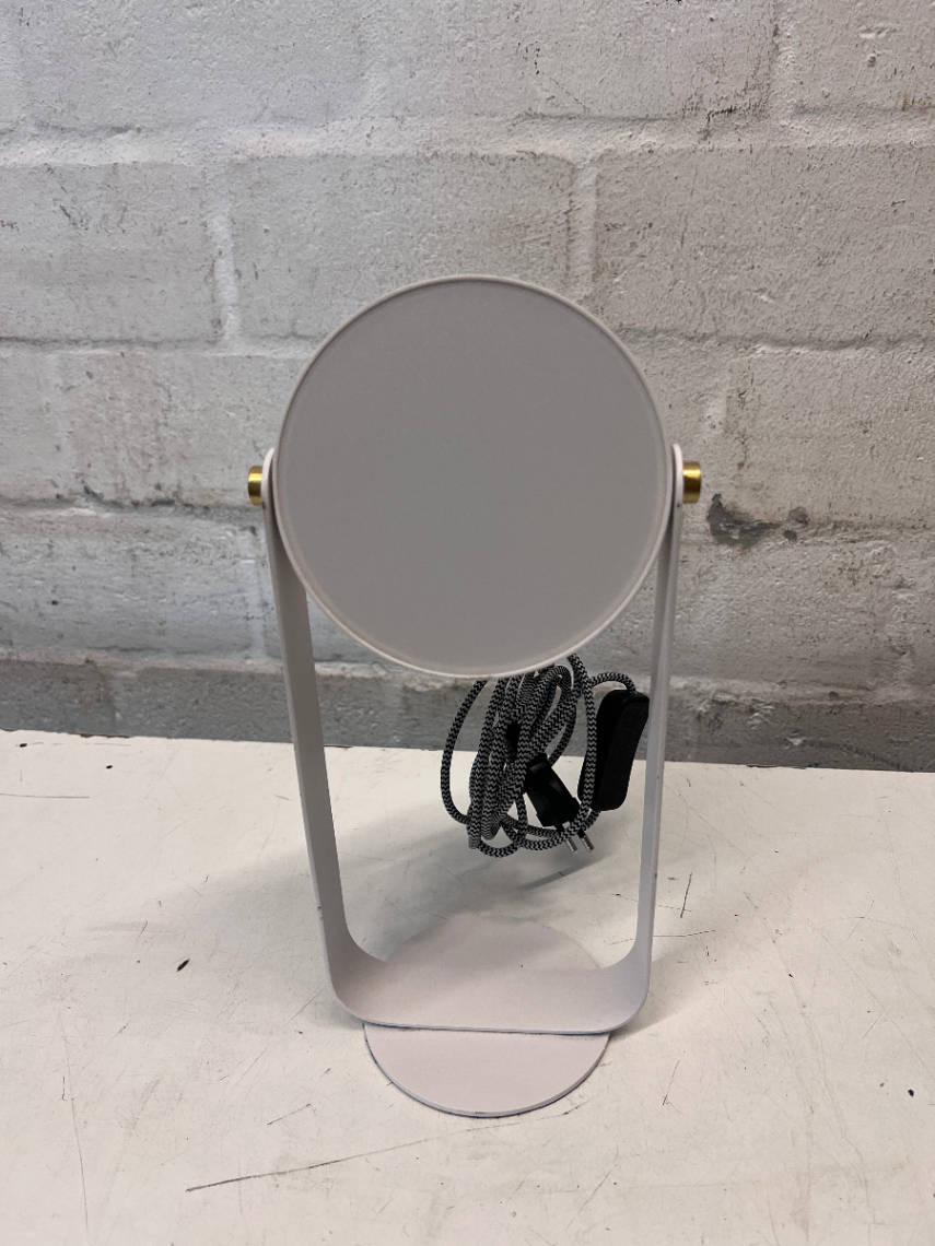Modern White Metal Tilting Table Lamp — Good Working Order - Fair Used Condition - 2ndhandwarehouse.com