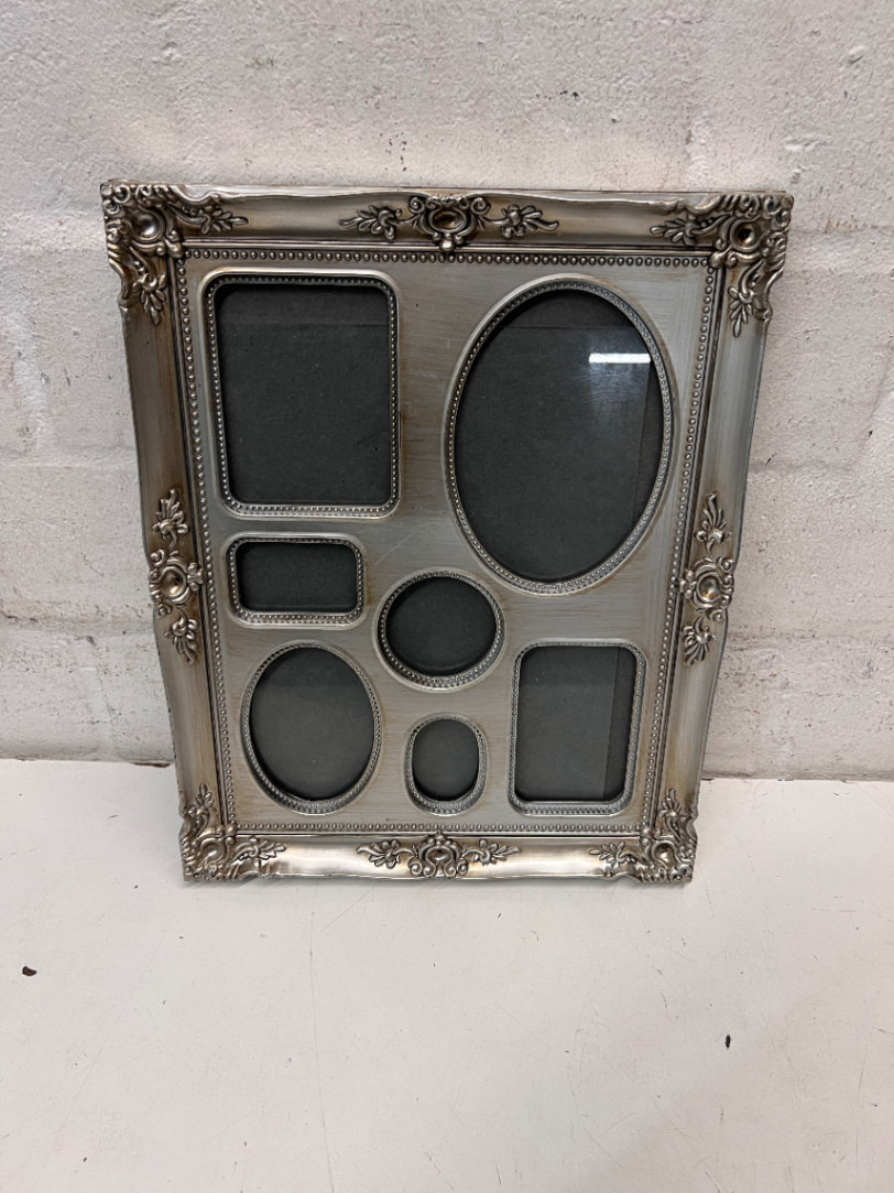 Antique Silver Ornate Multi-Aperture Photo Frame — Good Working Order - 2ndhandwarehouse.com