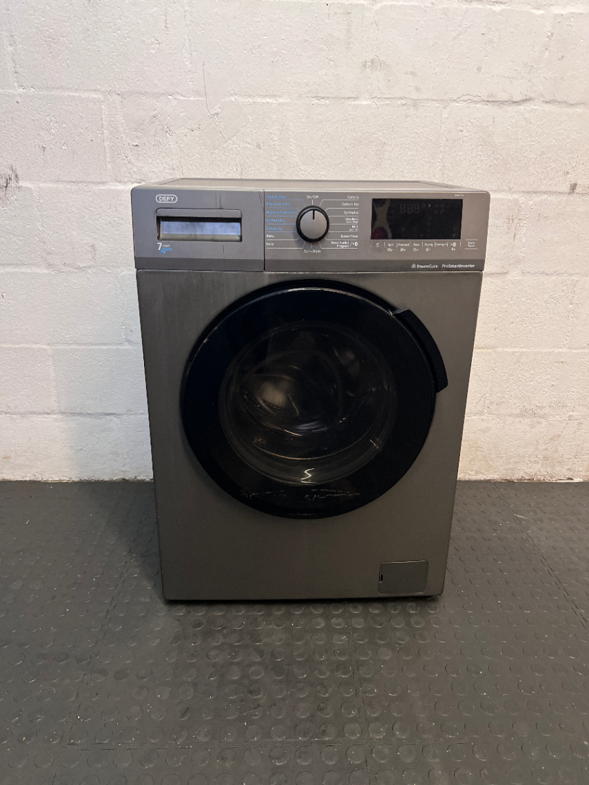 Defy Metallic Grey Front Loader Washing Machine — Good Working Order - 2ndhandwarehouse.com