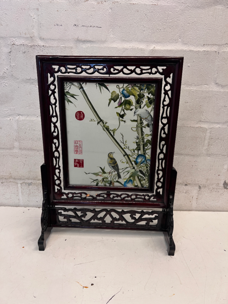Ornate Oriental Style Standing Wooden Picture Frame - 2ndhandwarehouse.com
